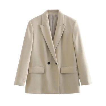 Khaki oversized blazer on a white background
